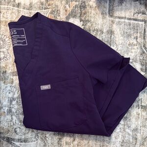 Figs Purple Jam XXS one pocket scrub top